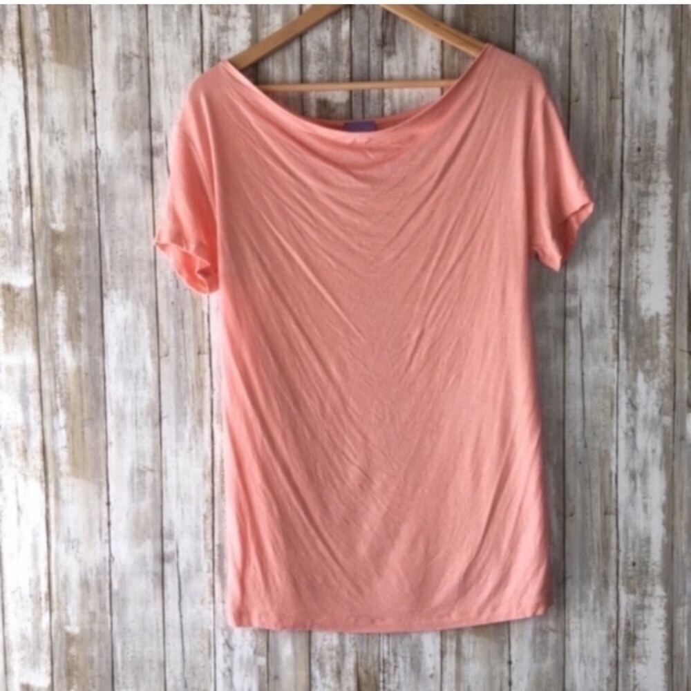 Market & Spruce Peach Round Neck Blouse